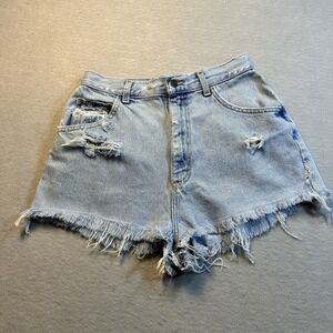 Lee Vintage Jean Shorts Blue Light Wash High Waist Denim 80s 90s Womens 26